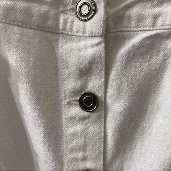 Élan Denim Ruffle Button Front Jumper Dress Sz M - Picture 6 of 10